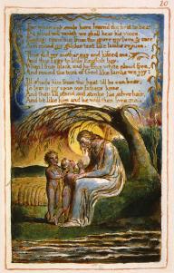 Here is the ending of the poem, in Blake's own hand and with his own illustration. (source: wikimedia.org/wikipedia/commons/6/65/Blake_Little_Black_Boy.jpg)